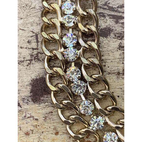 RJ Graziano Necklace Womens Gold Chain with Crystals Statement Piece - Picture 3 of 12